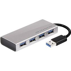 Foto van Club3d csv-1431 4 poorten usb 3.2 gen 1-hub met aluminium behuizing, met snellaadpoort aluminium (geborsteld)