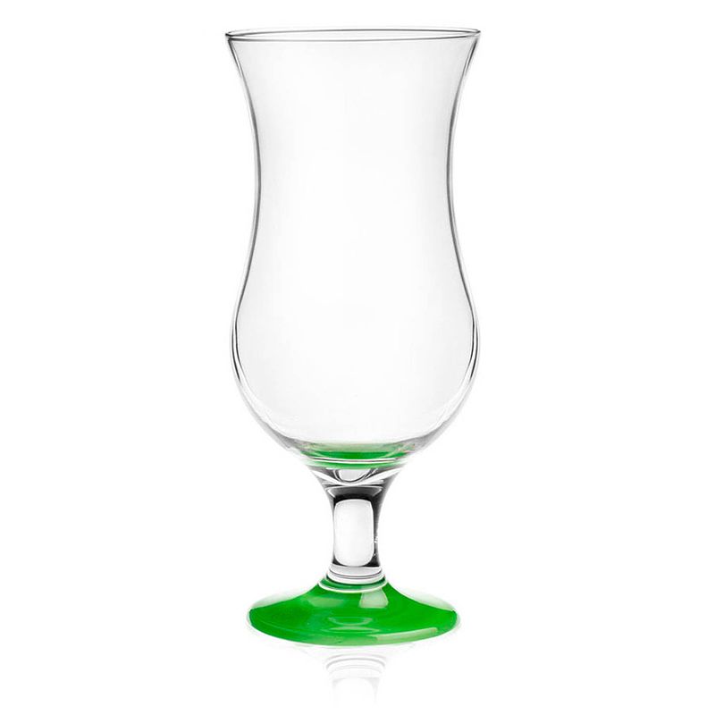 Foto van Glasmark cocktail glazen - 6x - 420 ml - groen - glas - pina colada glazen - cocktailglazen