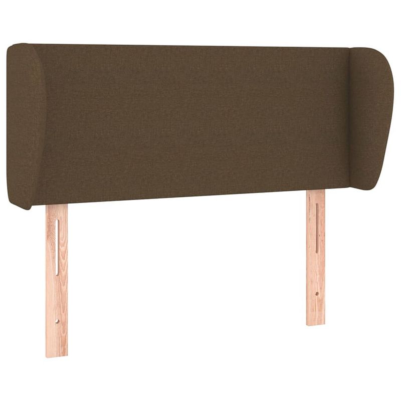 Foto van The living store hoofdbord bed - 103x23x78/88 cm - donkerbruin stof en hout