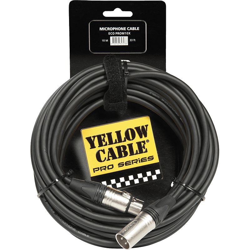 Foto van Yellow cable prom10x pro series, microfoonkabel, xlr male - xlr female, 10m