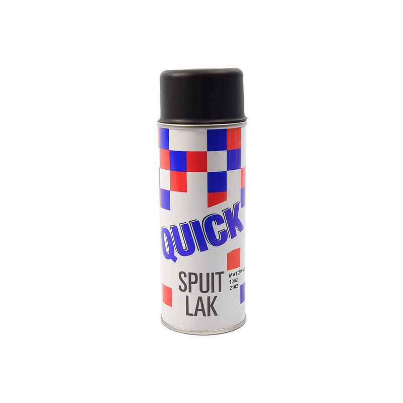 Foto van Spuitverf mat zwart sneldrogend 1x spuitbus - quick - spuitlak - mat zwart 400ml