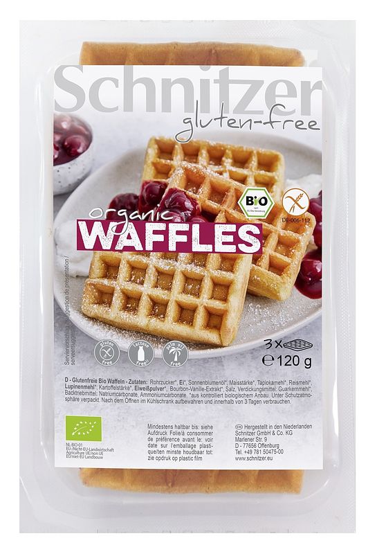 Foto van Schnitzer organic waffles