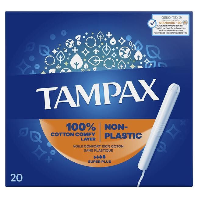 Foto van Tampax super plus tampons met kartonnen inbrenghuls