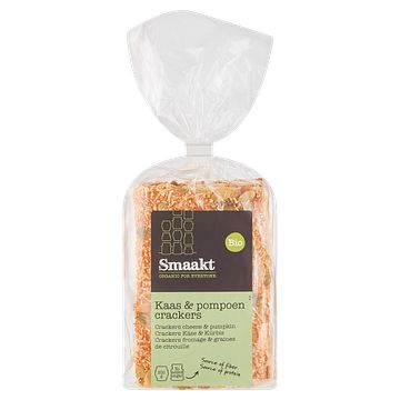 Foto van Smaakt bio kaas & pompoen crackers 200g bij jumbo