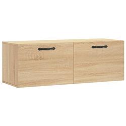 Foto van The living store wandkast sonoma eiken - zwevende decoratieve opbergkast - 60 x 36.5 x 35 cm