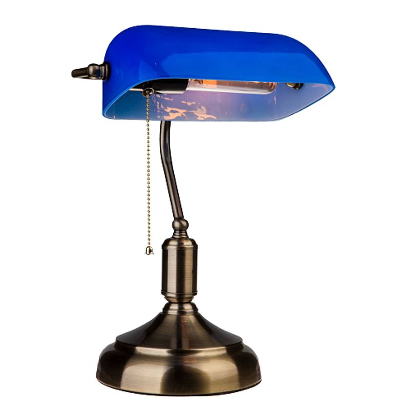 Foto van V-tac vt-7151 bankierslamp blauw glas - notarislamp - e27