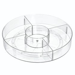 Foto van Idesign - lazy susan draaiplateau met vakken, 45.7 cm, kunststof, transparant - idesign the home edit