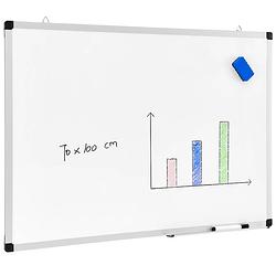 Foto van Acaza magnetisch whiteboard 70x100cm - magneetbord / memobord met uitwisbare stift, wisser en afleggoot