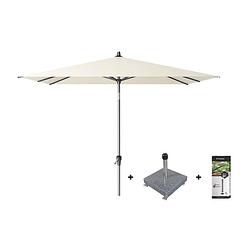 Foto van Platinum riva stokparasol 2.5x2.5 - ecru met voet en hoes