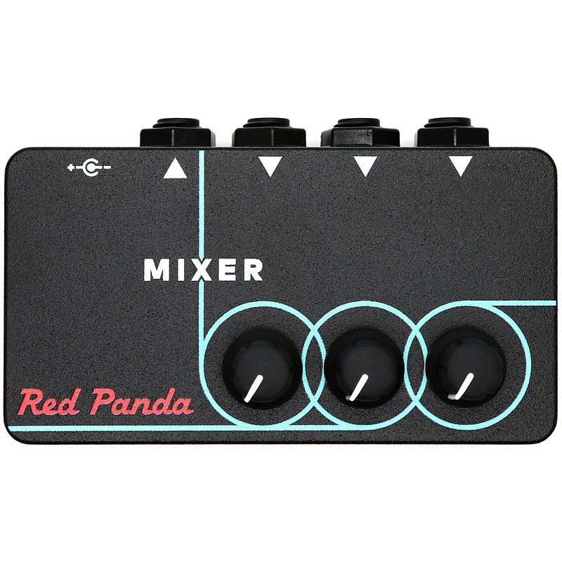 Foto van Red panda mixer met 3 ingangen ontworpen voor pedalboards