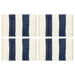 Foto van Vidaxl placemats 4 st chindi gestreept 30x45 cm blauw en wit