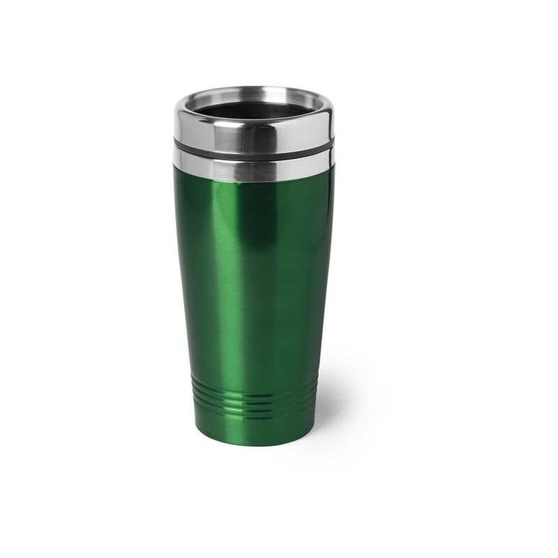 Foto van Isoleerbeker rvs metallic groen 450 ml - thermosbeker