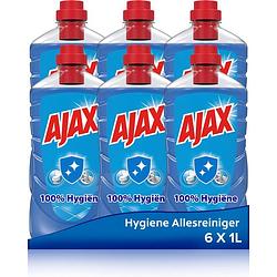 Foto van Ajax allesreiniger 100% hygiene 6 x 1l - voordeelverpakking
