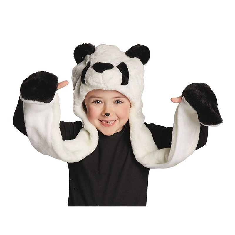 Foto van Rubie's pandabeermuts junior one size zwart/wit