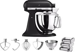 Foto van Kitchenaid artisan mixer 5ksm175ps vulkaanzwart + pastarollerset