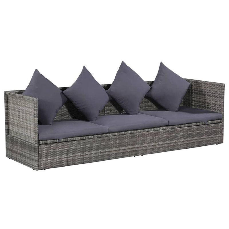 Foto van Vidaxl tuinbed 200x60 cm poly rattan grijs