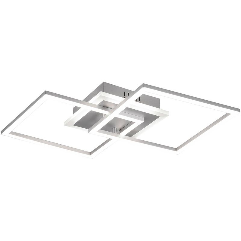 Foto van Led plafondlamp - plafondverlichting - trion venda - 25w - warm wit 3000k - dimbaar - vierkant - mat titaan - aluminium