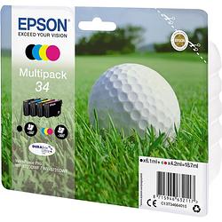 Foto van Epson inktcartridge 34, 300 - 350 pagina's, oem c13t34664010, 4 kleuren 8 stuks