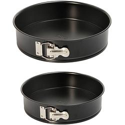 Foto van 2x ronde anti-aanbak springvormen/taartvormen set zwart 18,5 en 24,5 cm - bakringen