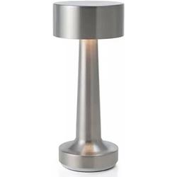 Foto van Goliving tafellamp oplaadbaar - draadloos en dimbaar - moderne touch lamp - 21 cm - zilver