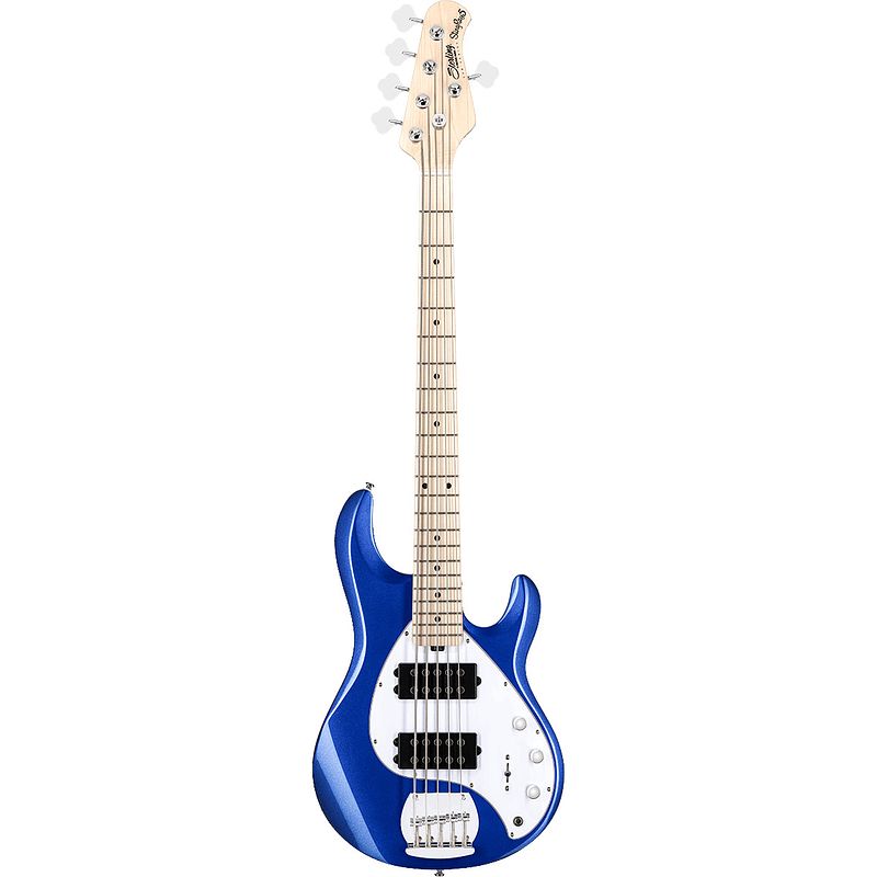 Foto van Sterling by music man stingray ray5 hh cobalt blue 5-snarige elektrische basgitaar