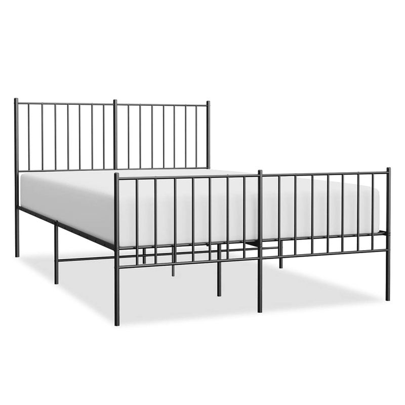 Foto van Vidaxl bedframe met hoofd- en voeteneinde metaal zwart 120x190 cm