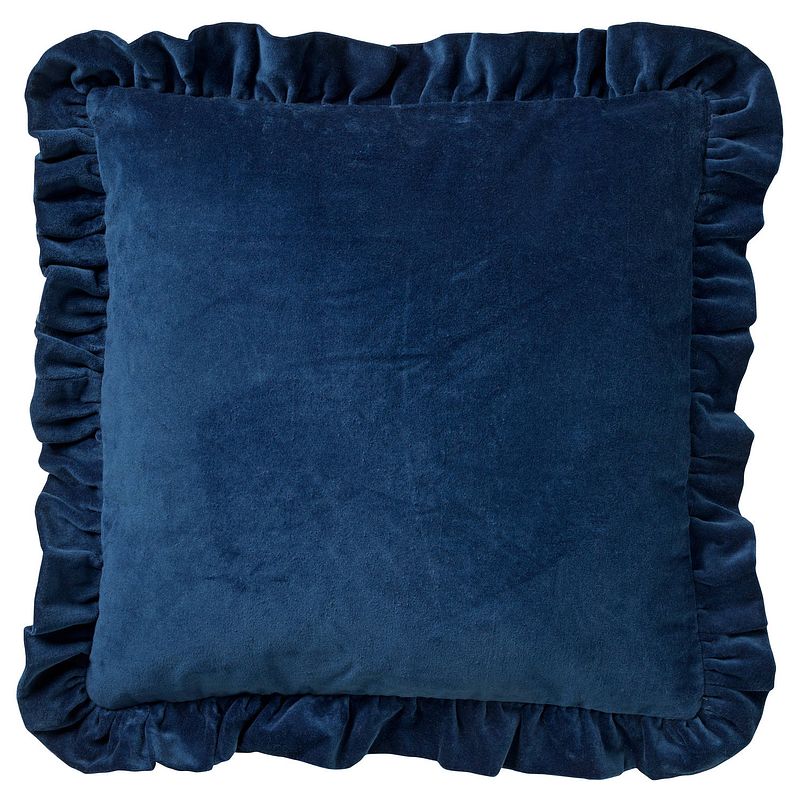 Foto van Dutch decor yara - kussenhoes velvet insignia blue 45x45 cm - blauw - blauw