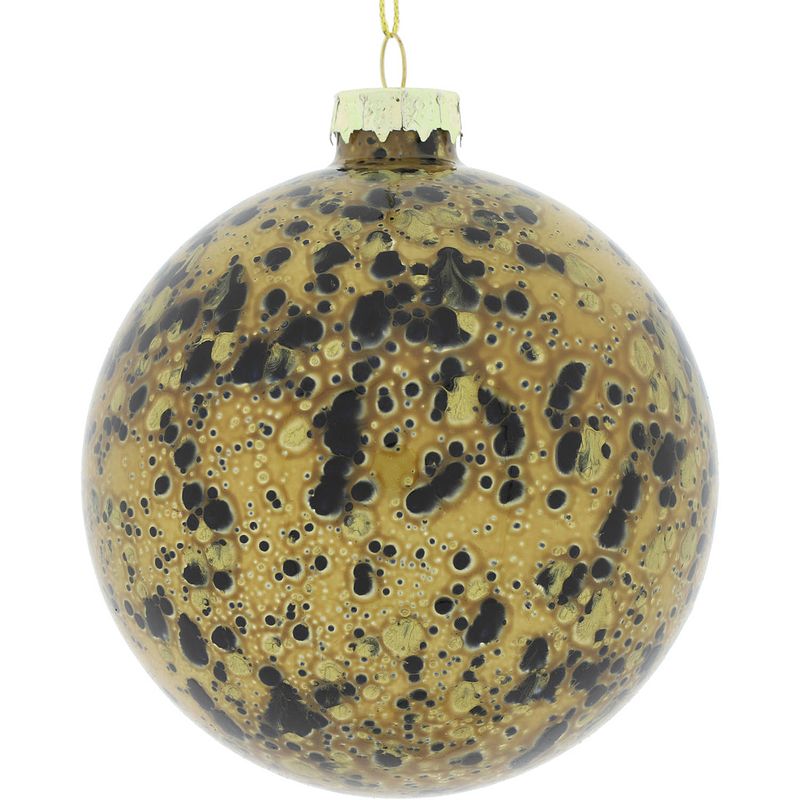 Foto van Non-branded kerstbal treves 10 cm glas goud