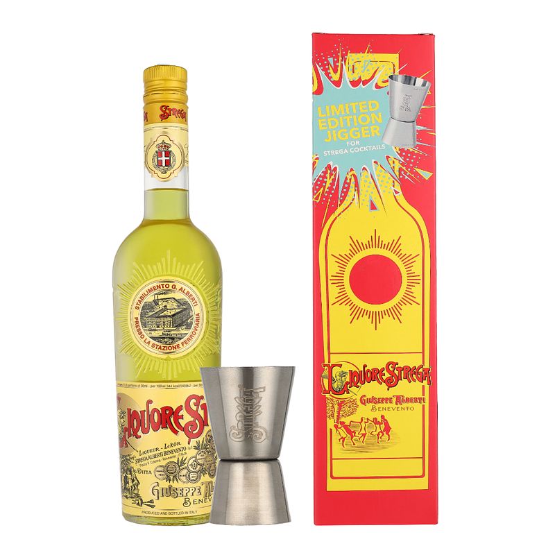 Foto van Strega liquore + jigger 70cl likeur