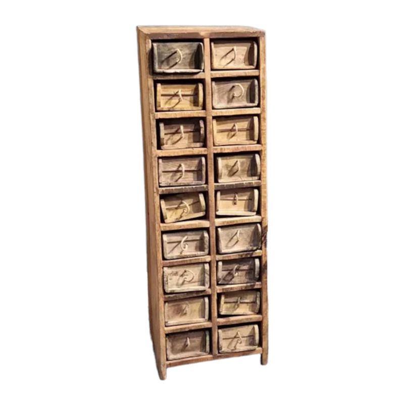 Foto van Benoa edgewood large cabinet with brick mould drawers 39 cm
