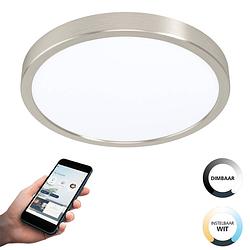 Foto van Eglo connect.z fueva-z smart opbouwlamp - ø 28,5 cm - grijs/wit - instelbaar wit licht - dimbaar - zigbee