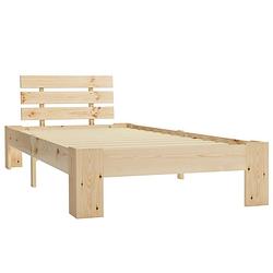 Foto van The living store bedframe - massief grenenhout - 213x105x66 cm - 100x200 cm matras