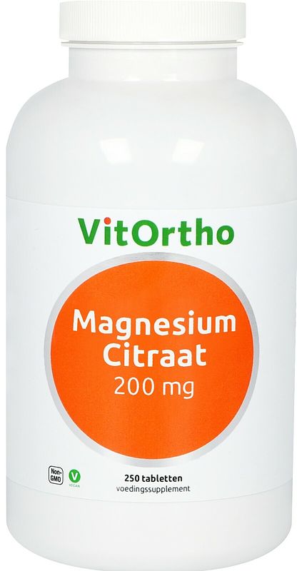 Foto van Vitortho magnesium citraat tabletten 200mg 250st