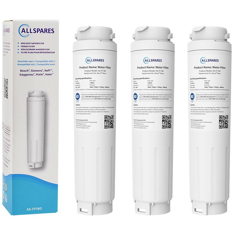 Foto van Allspares bosch/siemens waterfilter koelkast (3st.) 740560