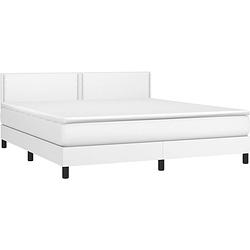 Foto van The living store boxspringbed - kunstleer - 203 x 160 x 78/88 cm - verstelbaar hoofdbord - pocketvering matras -