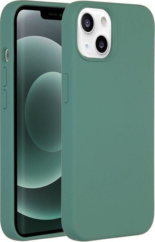 Foto van Accezz liquid silicone backcover iphone 13 mini telefoonhoesje groen