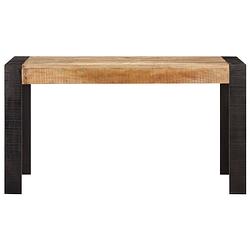 Foto van The living store eettafel industriële stijl - hout - 140x70x76 cm - massief ruw mangohout