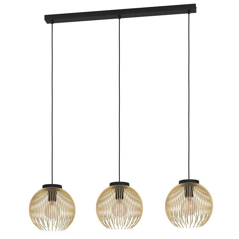 Foto van Eglo venezuela hanglamp - e27 - 93,5 cm - goud/zwart