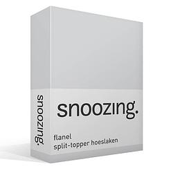 Foto van Snoozing - flanel - split-topper - hoeslaken - 200x210/220 cm - grijs