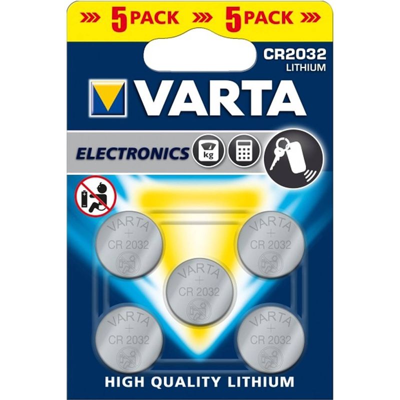 Foto van 100 stuks varta cr2032 knoopcel batterij (20 blisters a 5st)