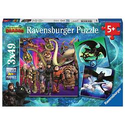 Foto van Ravensburger puzzel dragons 3 3x49 pieces