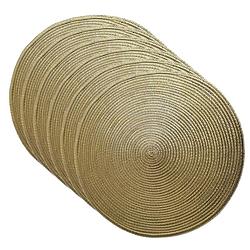 Foto van Set van 6x stuks ronde placemats metallic goud look diameter 38 cm - placemats