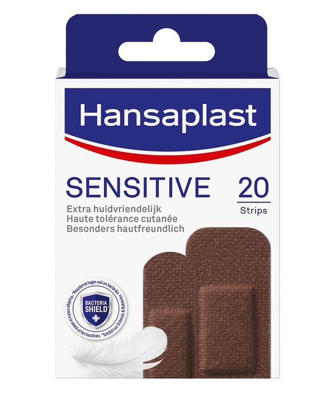 Foto van Hansaplast pleisters sensitive strips - donker