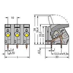 Foto van Wago 2706-254 veerkrachtklemblok 6.00 mm² aantal polen 4 grijs 30 stuk(s)