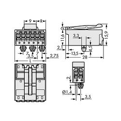 Foto van Wago 2091-1524/020-000 male behuizing-board 2091 totaal aantal polen: 4 rastermaat: 3.50 mm 200 stuk(s)