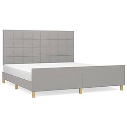 Foto van The living store bedframe - 203 x 186 x 118/128 cm - lichtgrijs - verstelbaar hoofdeinde