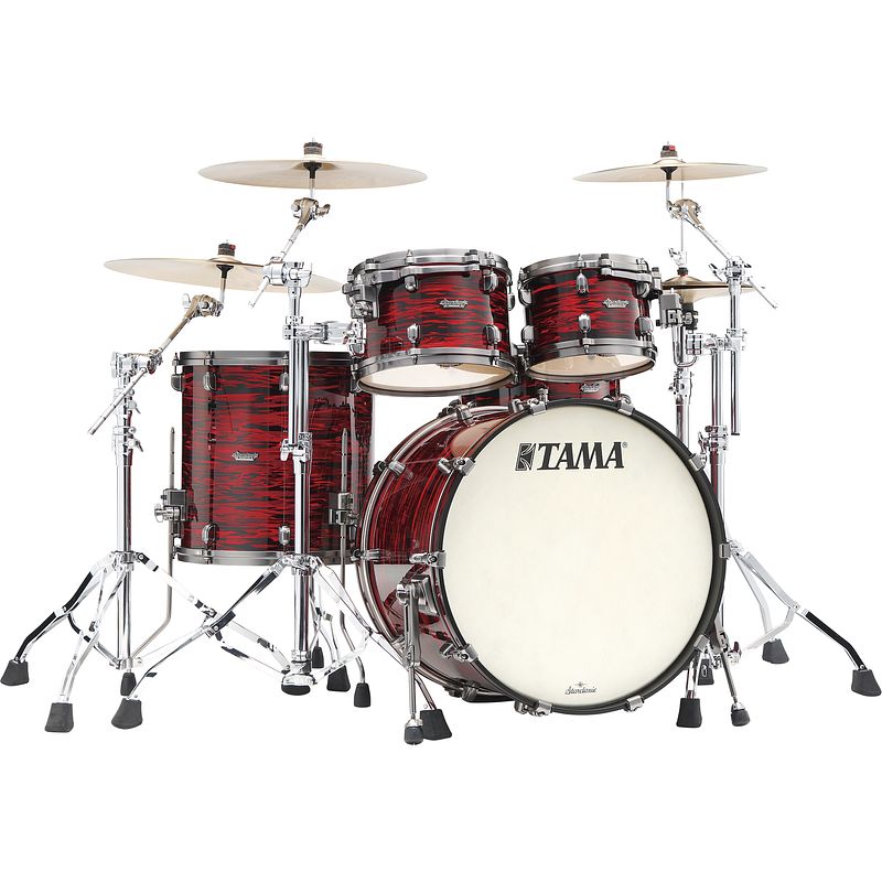 Foto van Tama mr42tzus-roy starclassic maple red oyster 4d. shellset smoked black nickel hardware