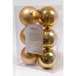 Foto van Decoris kerstballen kunststof goud 8cm 6st