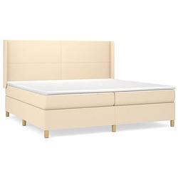 Foto van The living store boxspring met matras stof crèmekleurig 200x200 cm - bed