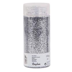 Foto van 1x potje hobby materiaal strooi glitters zilver 110 gram - hobbydecoratieobject